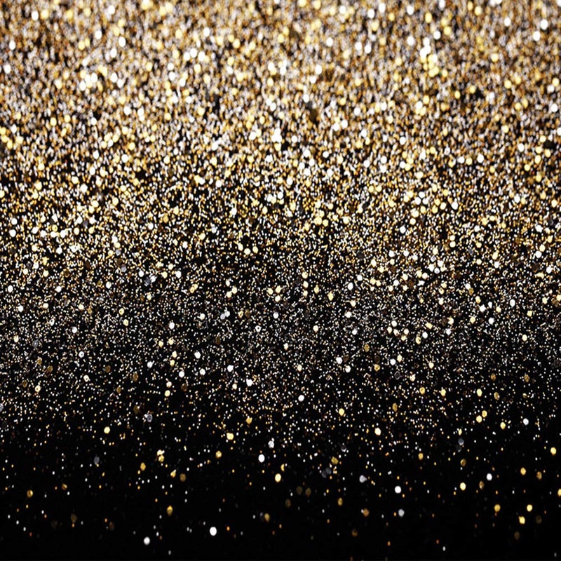 SJOLOON Black and Gold Backdrop Gold Spots Backdrop Vinyl Photography Backdrop Vintage Background for Family Birthday Party Newborn Studio Props 11547(10x10FT) - Image 1